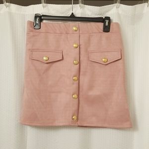 NWT Boosouly Womens Pink Faux  Suede Skirt